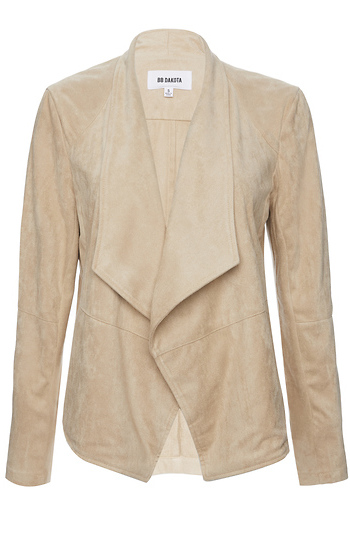 BB Dakota Faux Suede Drape Front Jacket Slide 1