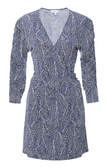 Veronica M Shirred Sleeve Wrap Dress Slide 1
