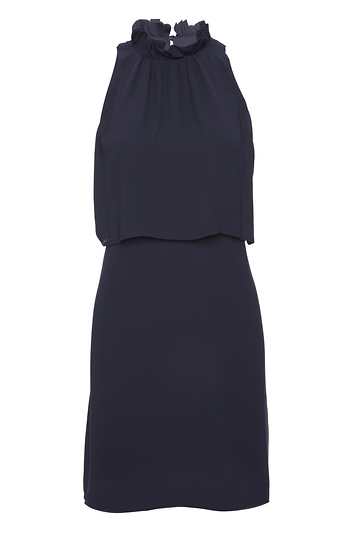 Veronica M High Neck Layered Dress Slide 1