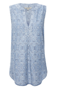 Liverpool Mandarin Collar Printed Top Slide 1