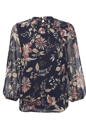 Collective Concepts High Neck 3/4 Sleeve Blouse Slide 1