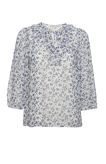 Collective Concepts 3/4 Sleeve Neck Tie Blouse Slide 1