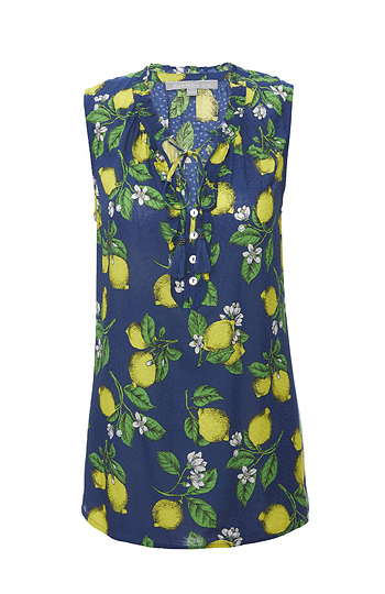 Daniel Rainn Lemon Printed Top Slide 1