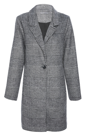 Matty M Plaid Wool Blend Coat Slide 1