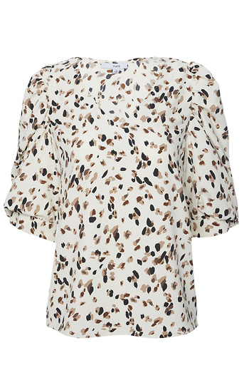 V-Neck Puff Sleeve Top Slide 1