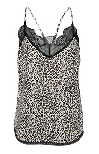 Leopard Print Lace Trim Cami Slide 1