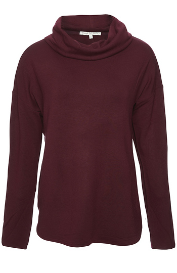 Super Soft Cowl Neck Long Sleeve Top Slide 1