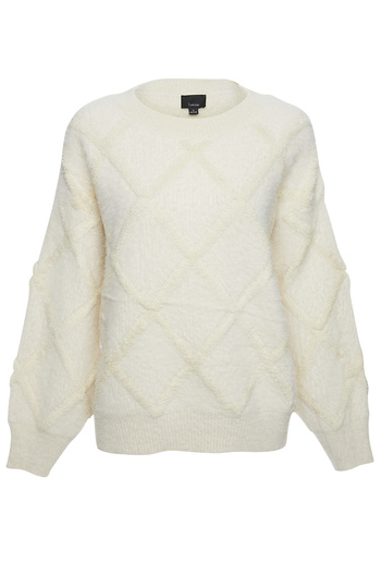 Crew Neck Eyelash Sweater Slide 1