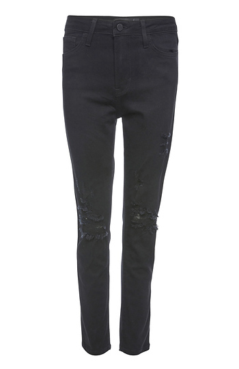 Just Black High Rise Destructed Skinny Slide 1