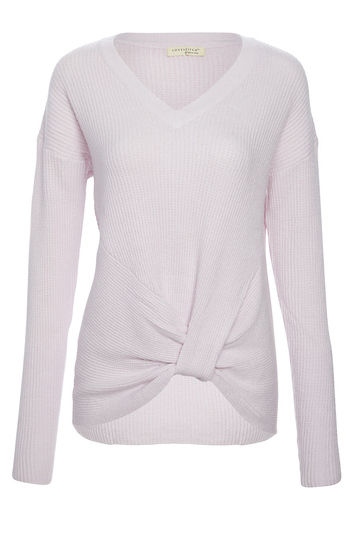 V Neck Front Knot Knit Top Slide 1