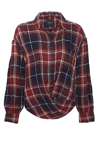 BeachLunchLounge Twist Front Plaid Top Slide 1