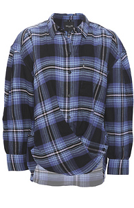 BeachLunchLounge Crinkled Cotton Plaid Slide 1