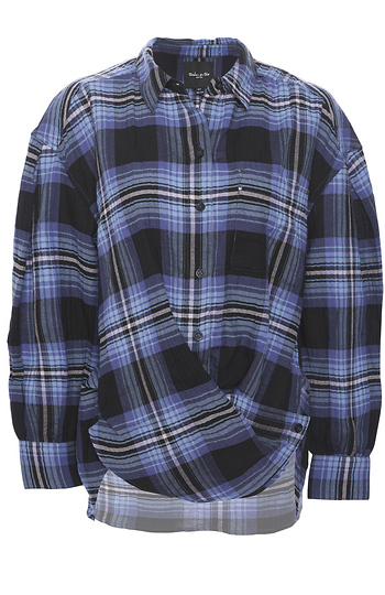 BeachLunchLounge Crinkled Cotton Plaid Slide 1