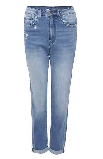 Flying Monkey Stretch Roll Up Mom Jean Slide 1