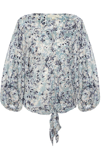 Floral Tie Front Top Slide 1