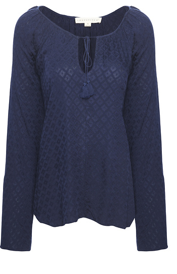 Jacquard Textured Long Sleeve Blouse Slide 1