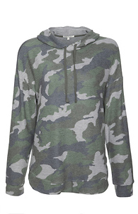 Search for Sanity Camo Shirttail Hem Hoodie Slide 1