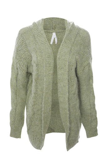 Hooded Open Front Cardigan Slide 1