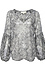 Snake Printed Volume Sleeve Top Thumb 1