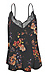 Black Silky Lace Trim Slip Floral Cami Thumb 1