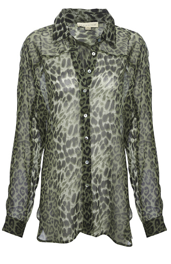 Leopard Print Button Down Top Slide 1