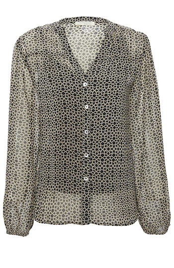 Geo Print Button Up Blouse Slide 1