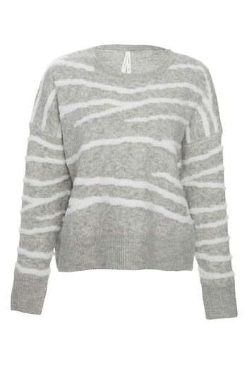 Round Neck Striped Pullover Slide 1