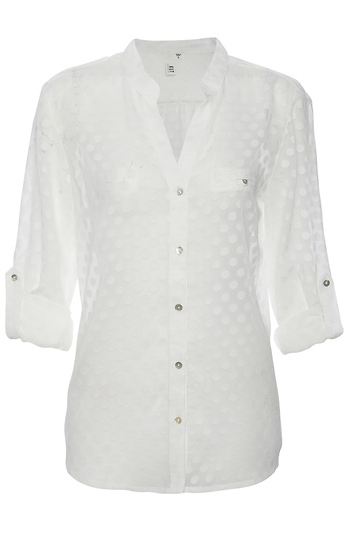 Kut from the Kloth Polka Dot Long Sleeve Blouse Slide 1