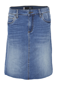 Kut from the Kloth Raw Hem Denim Skirt Slide 1