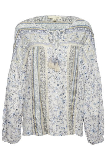 Mixed Floral Print Long Sleeve Top Slide 1