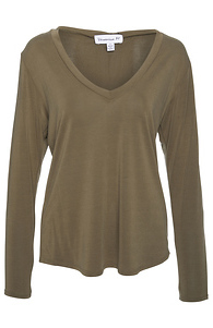 Veronica M Cupro Long Sleeve V-Neck Slide 1