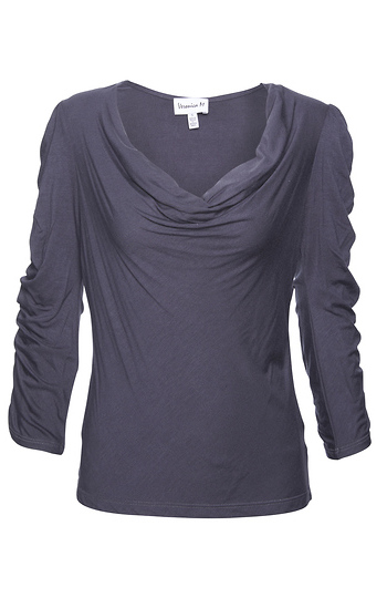 Veronica M Shirred Sleeve Cowl Top Slide 1