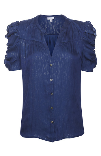 Shirred Sleeve Top Slide 1