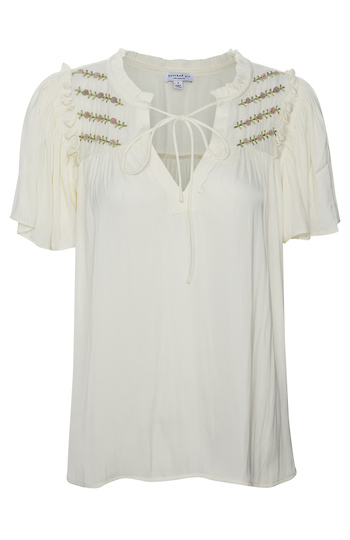 Embroidered Short Sleeve Top Slide 1