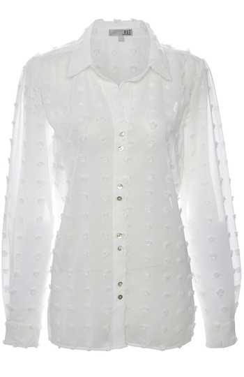 Kut from the Kloth Sheer Swiss Dot Blouse Slide 1