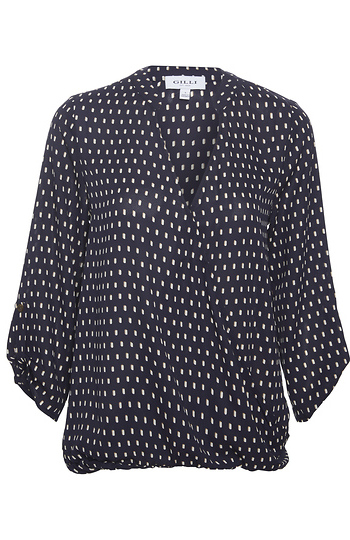 3/4 Sleeve Surplice Printed Blouse Slide 1