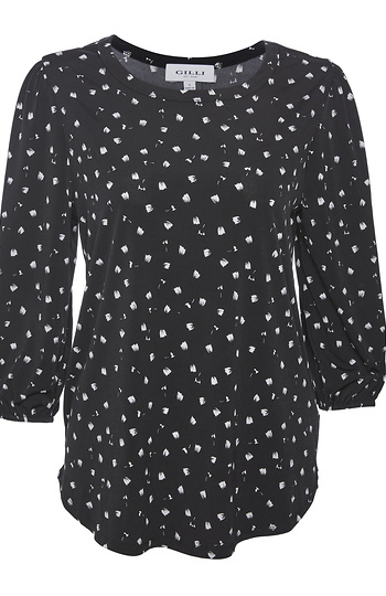 3/4 Sleeve Printed Top Slide 1