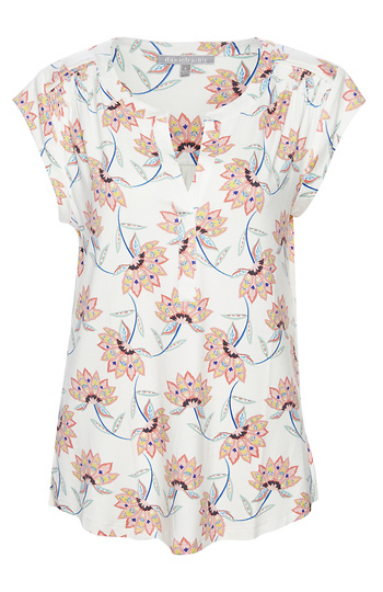 Daniel Rainn Split Neck Printed Top Slide 1