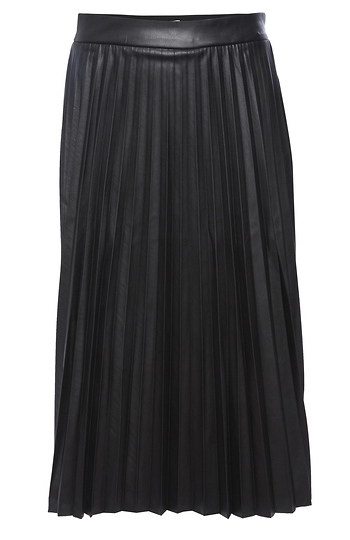 ICHI Faux Leather Pleated Midi Skirt Slide 1