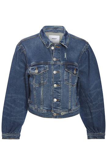 Balloon Sleeve Denim Jacket Slide 1