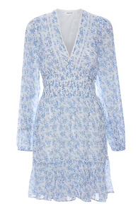 Long Sleeve Smocked Waist Dress Slide 1