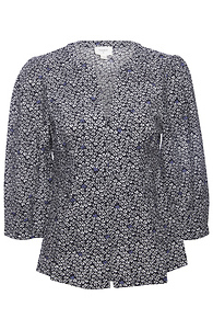 Everly 3/4 Sleeve Button Front Top Slide 1