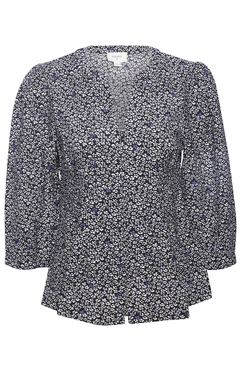 Everly 3/4 Sleeve Button Front Top Slide 1