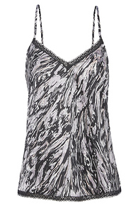 Abstract Print Lace Trim Cami Slide 1