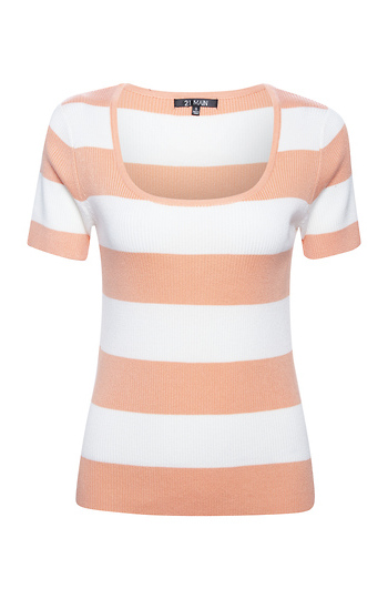 Fitted Striped T-Shirt Slide 1