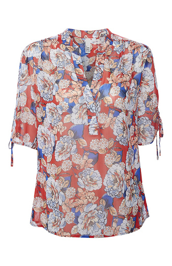 Kut from the Kloth Tie Sleeve Floral Print Top Slide 1