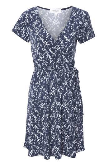 Faux Wrap Floral Print Dress Slide 1