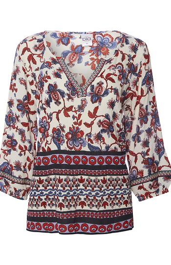 Bila Mixed Print 3/4 Sleeve Blouse Slide 1
