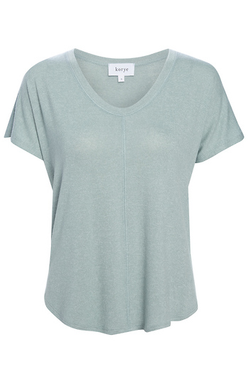 V-Scoop Short Sleeve Knit Top Slide 1