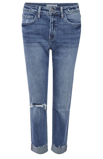 Boyfriend Cuffed Crop Denim Slide 1
